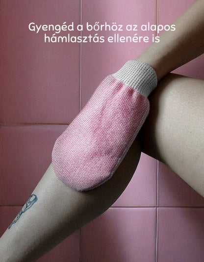 Hámlasztó kesztyű – Pink – alkalmazás waxolás közben